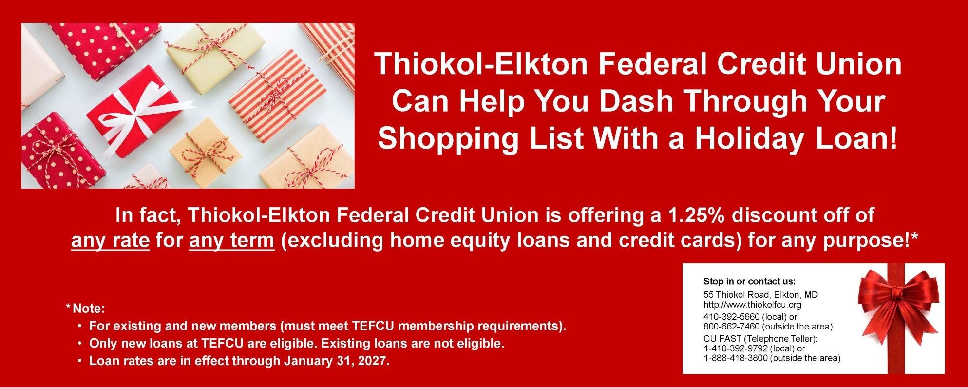 Holiday Loan 2026 holiday loans offering 1.25% discount